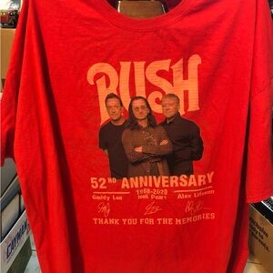 Rush 52nd Anniversary Gildan Red Heavy Cotton T-Shirt 5XL